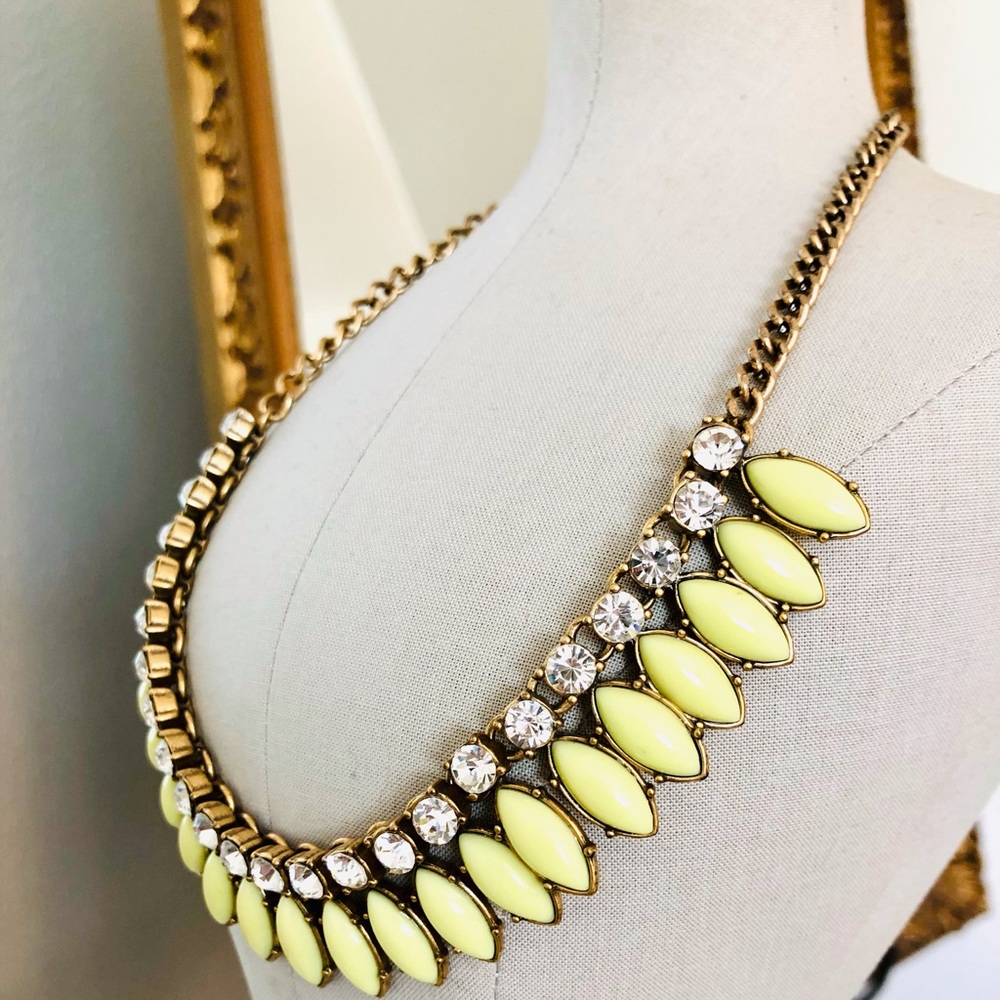 Vintage J Crew Yellow Crystal Necklace 💛